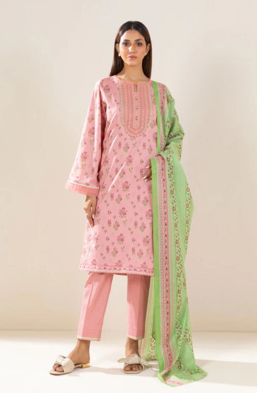 Stitched 3 Piece Embroidered Lawn Suit