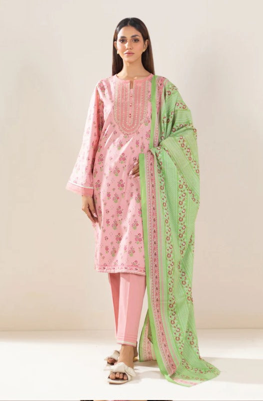 Stitched 3 Piece Embroidered Lawn Suit